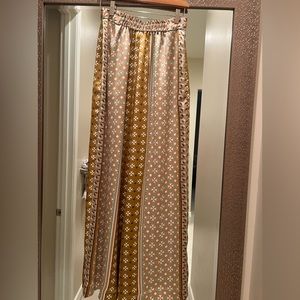 House of Harlow Satin Wide Leg Dress Pants